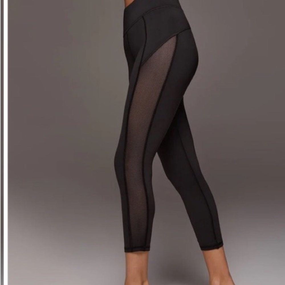 MICHI Black stardust Leggings with Mesh Detail